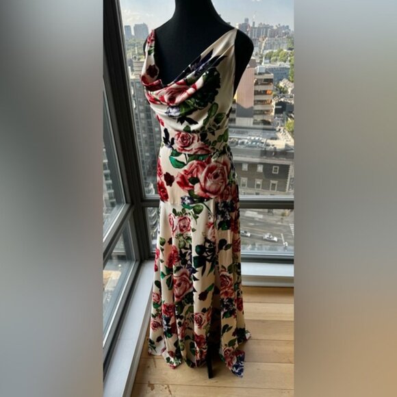 🆕 BRONX & BANCO 🧿 NWOT Leo Floral Print Maxi Gown - Size L / US 8 - Picture 6 of 16